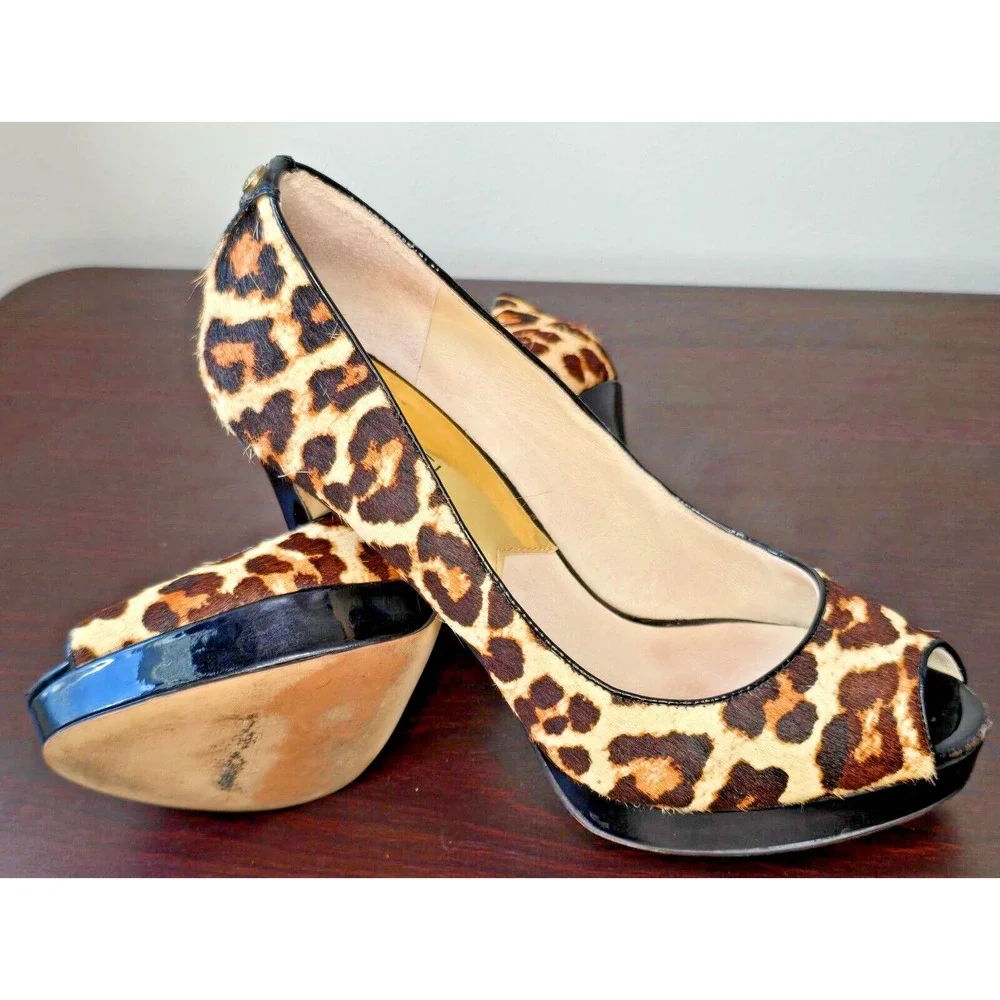 MICHAEL KORS Ionna Pump Leopard Cheetah print‎ haircalf 10M ORIG $125  MK shoe